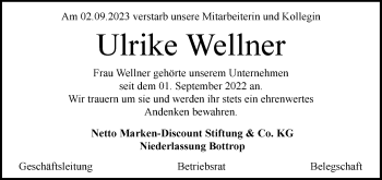 Anzeige von Ulrike Wellner 