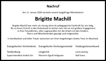 Anzeige von Brigitte Machill 