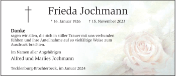 Anzeige von Frieda Jochmann 