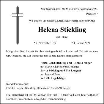 Anzeige von Helena Stickling 