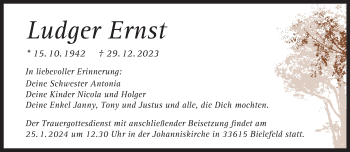 Anzeige von Ludger Ernst 