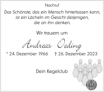 Anzeige von Andreas Oeding 