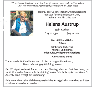 Anzeige von Helena Austrup 