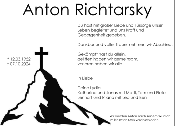 Anzeige von Anton Richtarsky 