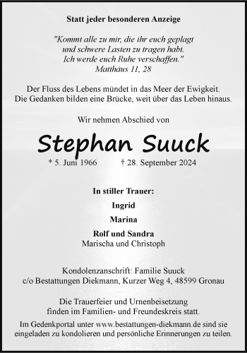 Anzeige von Stephan Suuck 