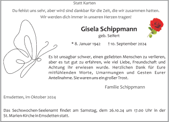 Anzeige von Gisela Schippmann 