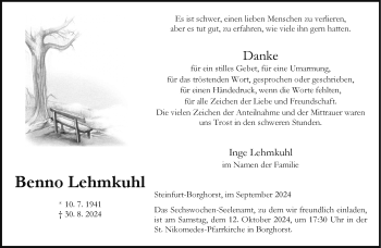 Anzeige von Benno Lehmkuhl 