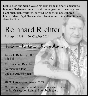 Anzeige von Reinhard Richter 