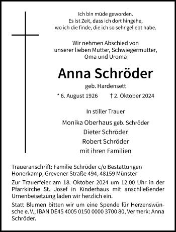 Anzeige von Anna Schröder 