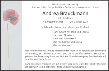 Anzeige von Andrea Brauckmann 