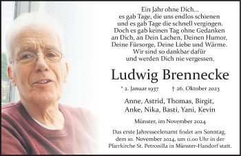 Anzeige von Ludwig Brennecke 