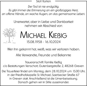 Anzeige von Michael Kießig 