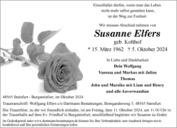 Anzeige von Susanne Elfers 