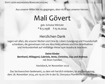 Anzeige von Mali Gövert 