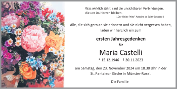 Anzeige von Maria Castelli 