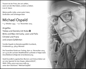 Anzeige von Michael Ospald 