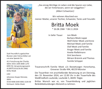 Anzeige von Britta Moek 