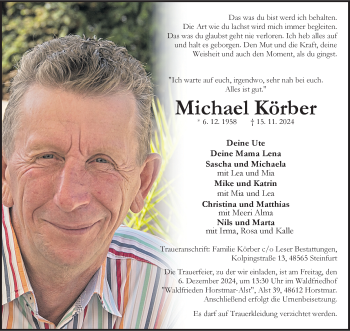 Anzeige von Michael Körber 