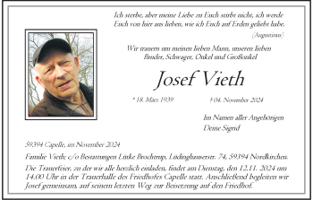 Anzeige von Josef Vieth 