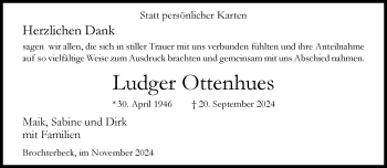 Anzeige von Ludger Ottenhues 