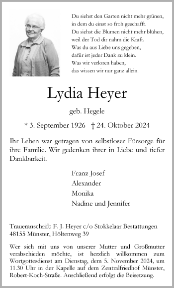 Anzeige von Lydia Heyer 