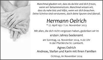 Anzeige von Hermann Oelrich 