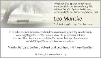 Anzeige von Leo Mantke 