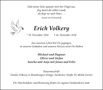 Anzeige von Erich Volkery 