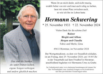 Anzeige von Hermann Schwering 