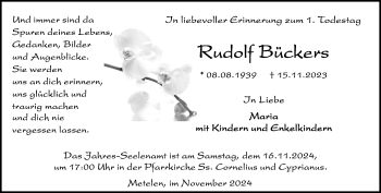 Anzeige von Rudolf Bückers 