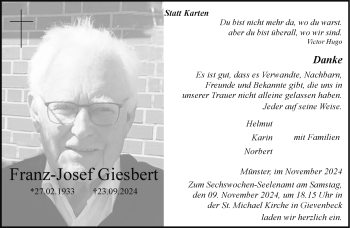 Anzeige von Franz-Josef Giesbert 