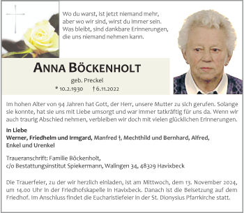 Anzeige von Anna Böckenholt 