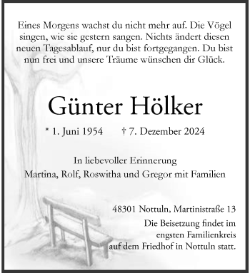 Anzeige von Günter Hölker 