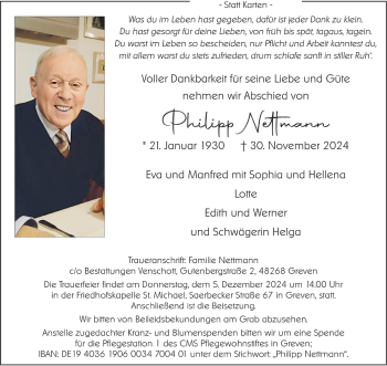 Anzeige von Philipp Nettmann 