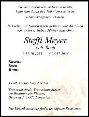 Anzeige von Steffi Meyer 