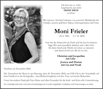 Anzeige von Moni Frieler 