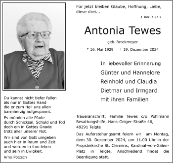 Anzeige von Antonia Tewes 