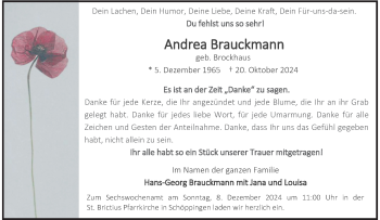 Anzeige von Andrea Brauckmann 