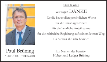 Anzeige von Paul Brüning 