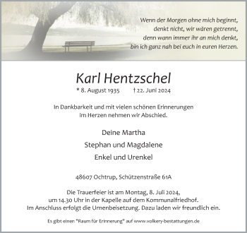 Anzeige von Karl Hentzschel 