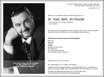 Anzeige von Dr. med. Dent. Jiri Dvorak 