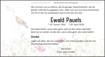 Anzeige von Ewald Pauels 