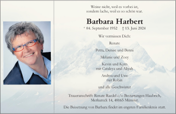 Anzeige von Barbara Harbert 