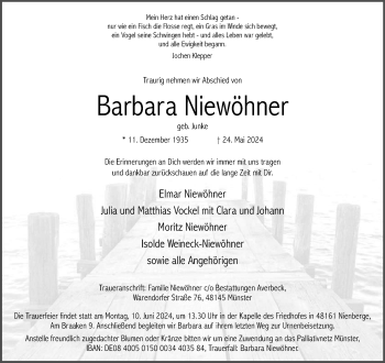 Anzeige von Barbara Niewöhner 