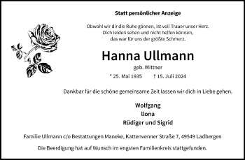 Anzeige von Hanna Ullmann 
