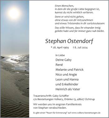 Anzeige von Stephan Ostendorf 