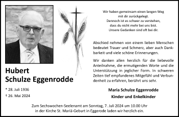 Anzeige von Hubert Schulze Eggenrodde 