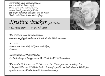 Anzeige von Kristina Bücker 