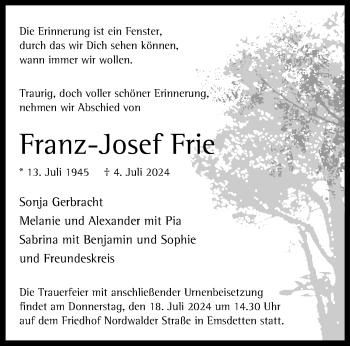 Anzeige von Franz-Josef Frie 