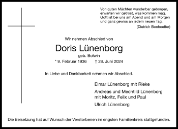 Anzeige von Doris Lünenborg 
